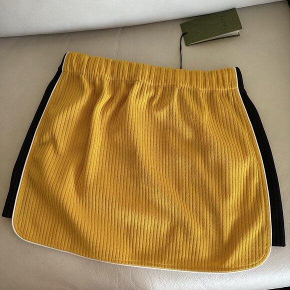NWT GUCCI Skirt Yellow Size L 100% Authentic GG Logo - Picture 9 of 9